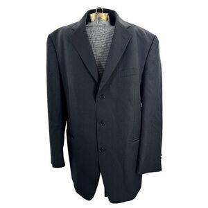 Calvin Klein Mens 46 L Black  3 Button 100% Wool‎ Blazer Sports Jacket